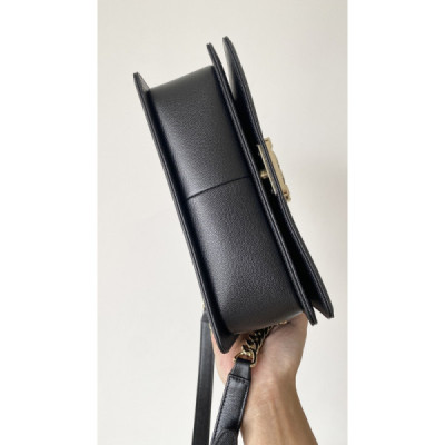 Ch@nel Boy Bag-Caviar-25CM