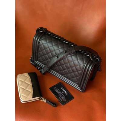 Ch@nel Boy Bag-Caviar-25CM