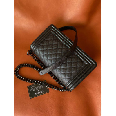 Ch@nel Boy Bag-Caviar-25CM