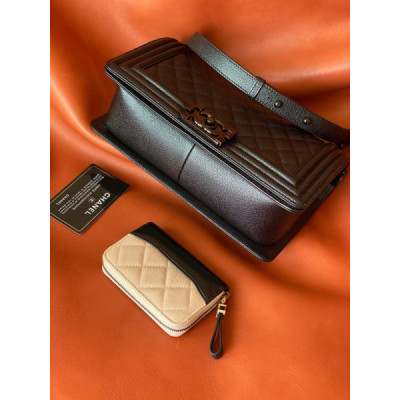 Ch@nel Boy Bag-Caviar-25CM