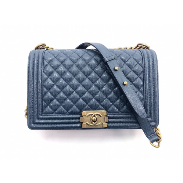 Ch@nel Boy Bag-Caviar-28CM