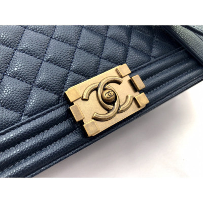 Ch@nel Boy Bag-Caviar-28CM