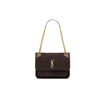 YSL NIKI MEDIUM RAFFIA BAG 838875GAAFO1861 (28*20*8.5cm)