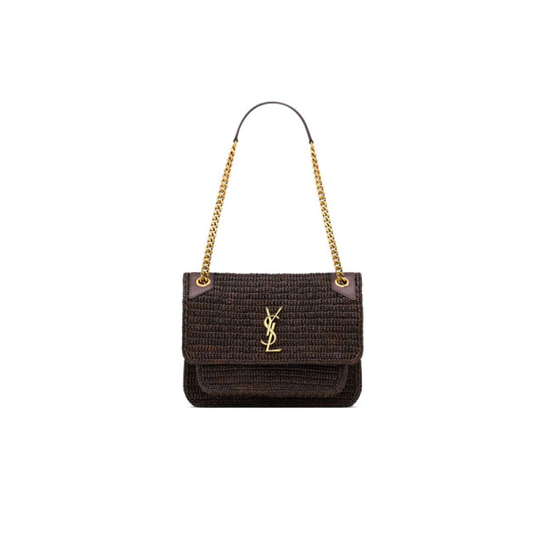 YSL NIKI MEDIUM RAFFIA BAG 838875GAAFO1861 (28*20*8.5cm)
