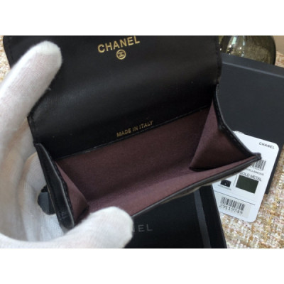 Ch@nel Wallet-Gold Harware-Lamskin-11*10CM