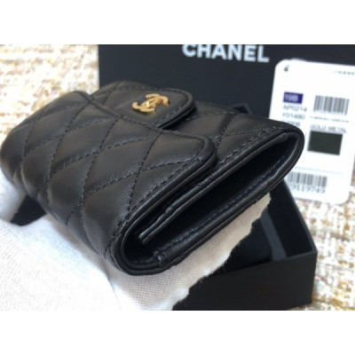 Ch@nel Wallet-Gold Harware-Lamskin-11*10CM