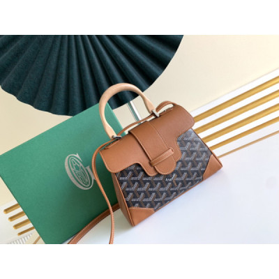 Goyard Coated Canvas and Leather Saigon Top Handle Bag-21CM