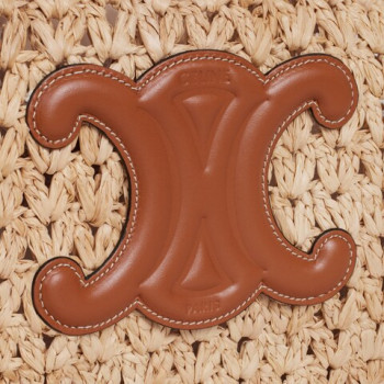 Celine classic panier HOBO BAG IN Raffia and Calfskin