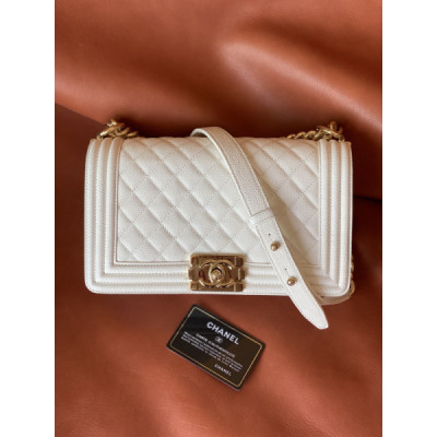 Ch@nel Boy Bag-Caviar-25CM