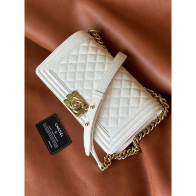 Ch@nel Boy Bag-Caviar-25CM