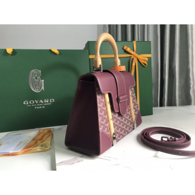 Goyard Coated Canvas and Leather Saigon Top Handle Bag-28×20×12CM