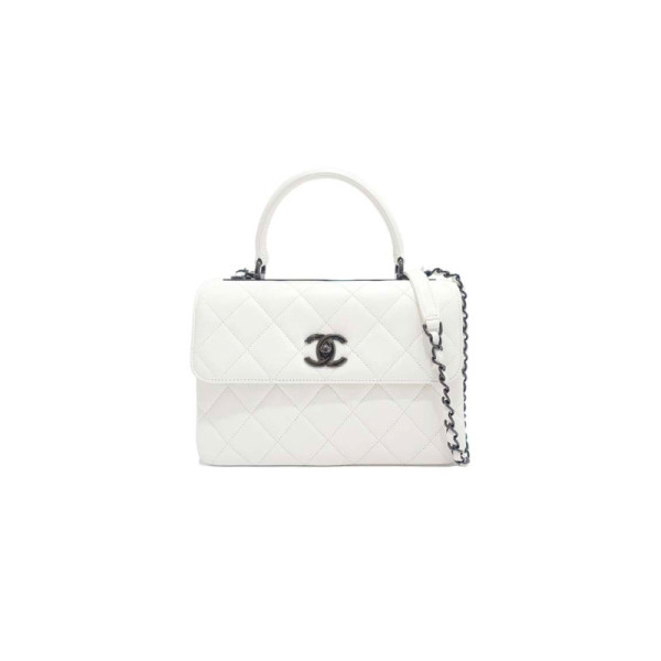 CH@NEL LAMBSKIN QUILTED SMALL TRENDY CC DUAL HANDLE FLAP BAG A92236 (25*17.5*9cm)