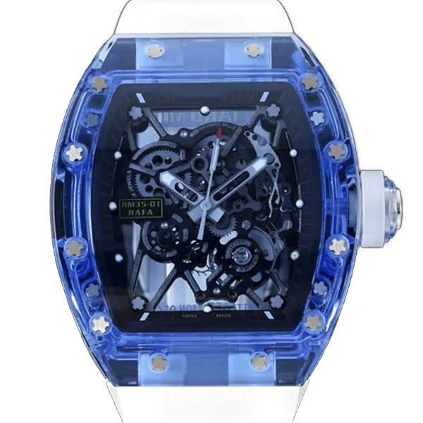 Richard Mille 35-01 Blue White Rubber Bracelet Replica
