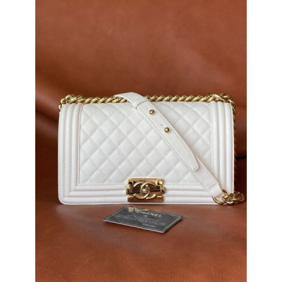 Ch@nel Boy Bag-Caviar-25CM