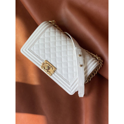 Ch@nel Boy Bag-Caviar-25CM