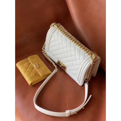 Ch@nel Boy Bag-Caviar-25CM