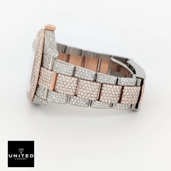 Rolex Datejust Two Tone Jubilee Fully Iced Out 126303 Replica