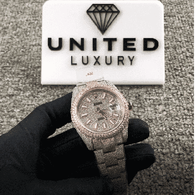 Rolex Datejust Two Tone Jubilee Fully Iced Out 126303 Replica