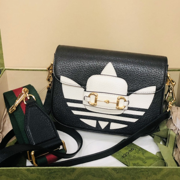 Adidasx Gucci 1955 Horsebit Shoulder Bag-20.6*14.4*5.1CM