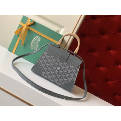 Goyard Coated Canvas and Leather Saigon Top Handle Bag-21CM