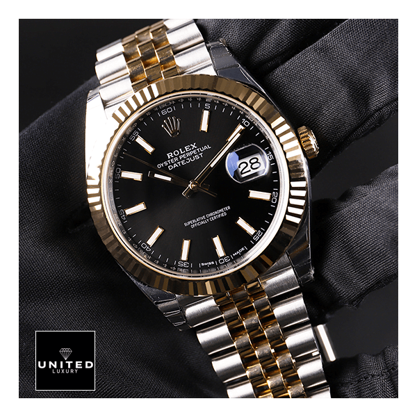 Rolex Datejust 126333 Yellow Gold & Steel Black Dial Jubilee Replica