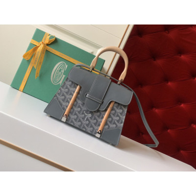 Goyard Coated Canvas and Leather Saigon Top Handle Bag-21CM