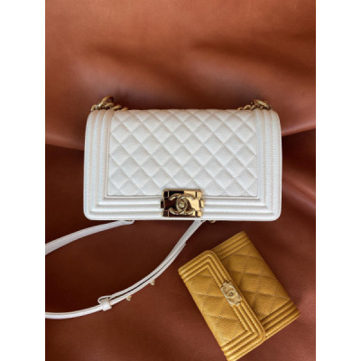 Ch@nel Boy Bag-Caviar-25CM