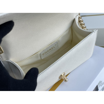 Ch@nel Boy Bag-Caviar-20CM