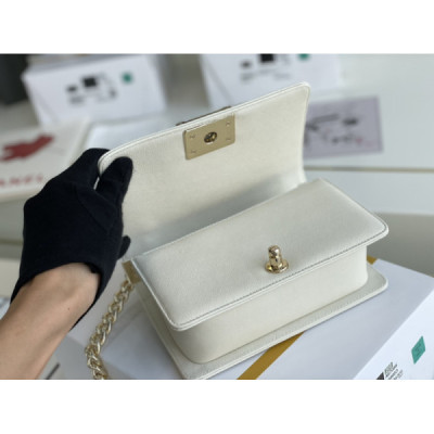 Ch@nel Boy Bag-Caviar-20CM