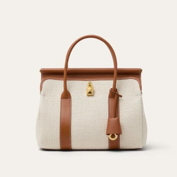 LORO PIANA Loom bag L25 Cotton&Calfskin
