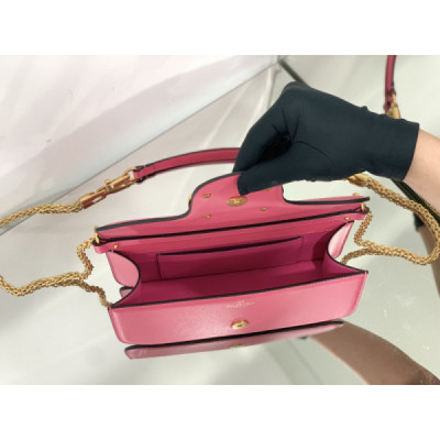 Valentino Garavani Locò Shoulder Bbag In Calfskin With Metallic VLogo-27*13*6CM