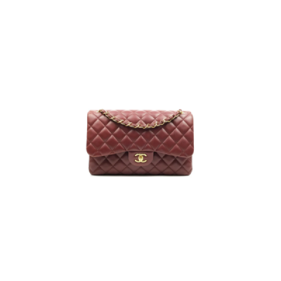 CH@NEL MASTER MEDIUM CLASSIC FLAP BAG WITH GOLD HARDWARE BURGUNDY A01112 (25*16*8cm)