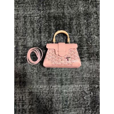 Goyard Coated Canvas and Leather Saigon Top Handle Bag-11.5x7x14.5CM