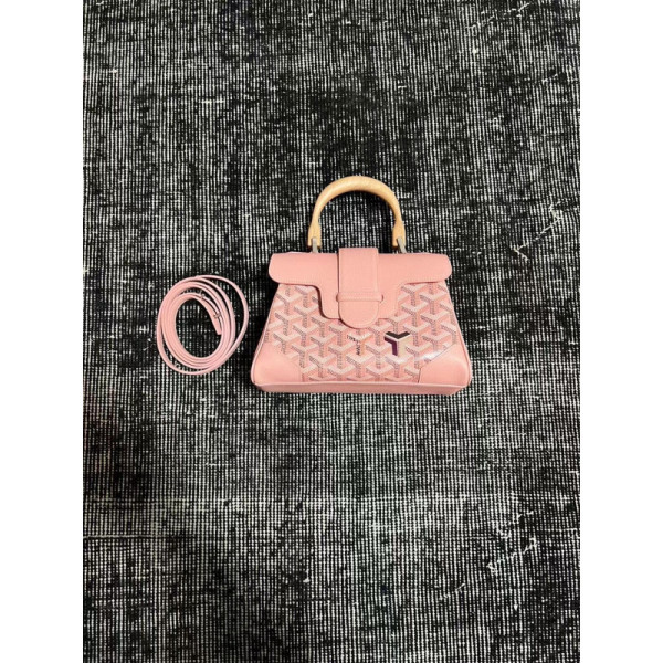 Goyard Coated Canvas and Leather Saigon Top Handle Bag-11.5x7x14.5CM