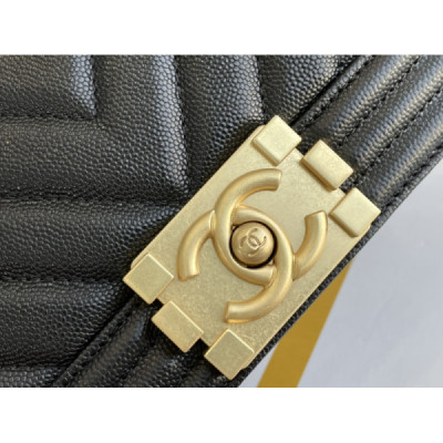 Ch@nel Boy Bag-Caviar-20CM
