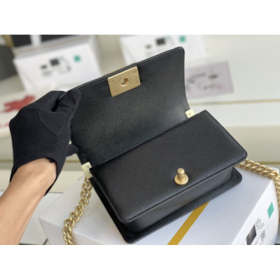 Ch@nel Boy Bag-Caviar-20CM