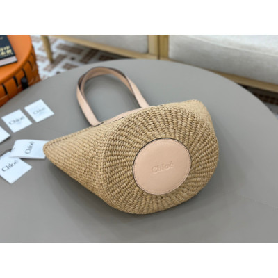 Chloé Horse Medal Basket In Natural Fibers-46*27*30CM