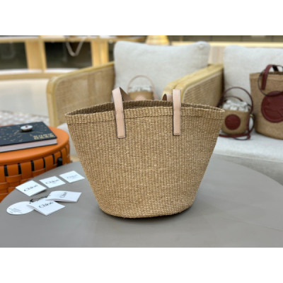 Chloé Horse Medal Basket In Natural Fibers-46*27*30CM