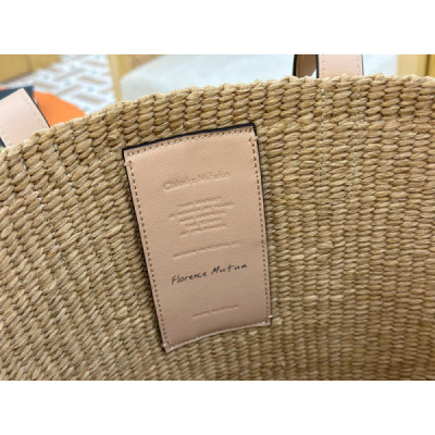 Chloé Horse Medal Basket In Natural Fibers-46*27*30CM
