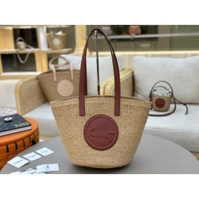 Chloé Horse Medal Basket In Natural Fibers-46*27*30CM
