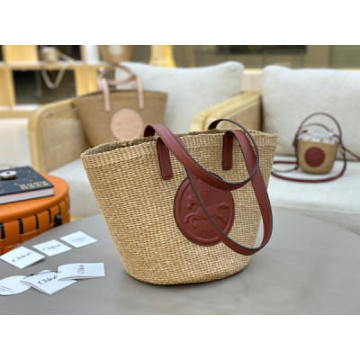 Chloé Horse Medal Basket In Natural Fibers-46*27*30CM