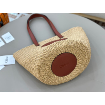 Chloé Horse Medal Basket In Natural Fibers-46*27*30CM