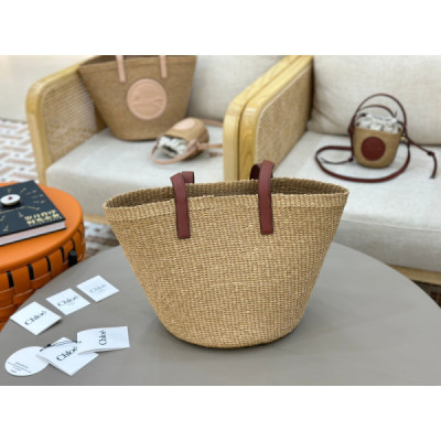 Chloé Horse Medal Basket In Natural Fibers-46*27*30CM