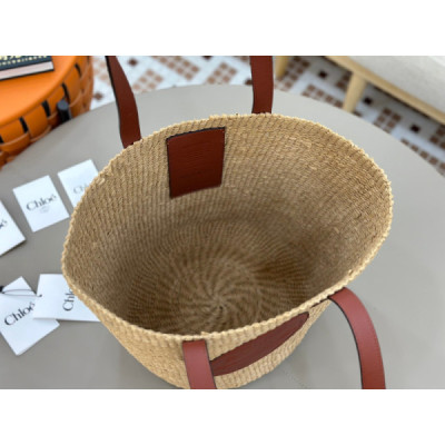 Chloé Horse Medal Basket In Natural Fibers-46*27*30CM