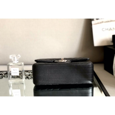 Ch@nel Flap Bag-Lambskin-Silver Hardware-20CM