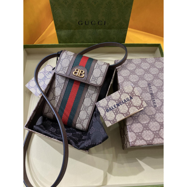 Gucci&Balenciaga Crossbody Bag-11.5x18x3.5CM