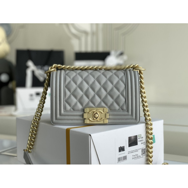 Ch@nel Boy Bag-Caviar-20CM