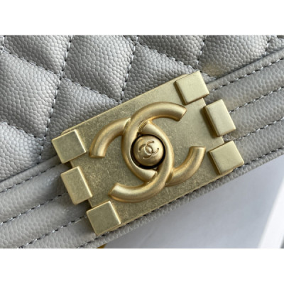 Ch@nel Boy Bag-Caviar-20CM