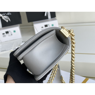 Ch@nel Boy Bag-Caviar-20CM