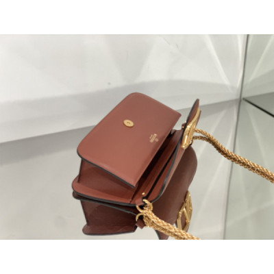 Valentino Garavani Locò Shoulder Bbag In Calfskin With Metallic VLogo-27*13*6CM